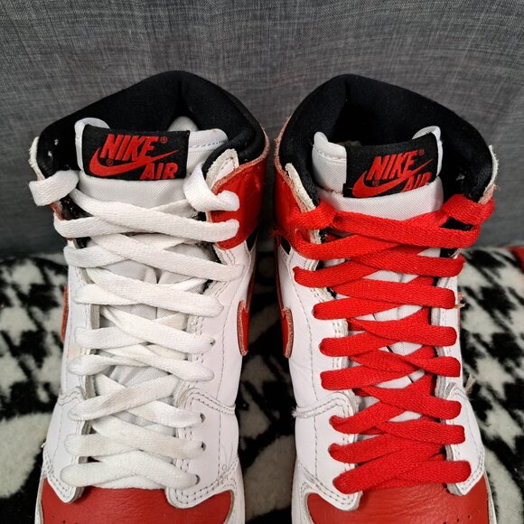 %Size 6.5Y Nike Boys Air Jordan 1 High OG Red White AJ27